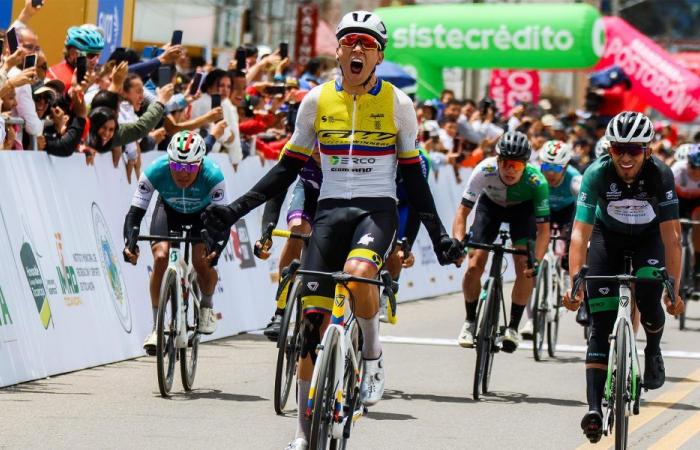 Alejandro Osorio ha vinto lo sprint di Tocancipá, seconda tappa della Vuelta a Colombia 2024 – Federazione Ciclistica Colombiana