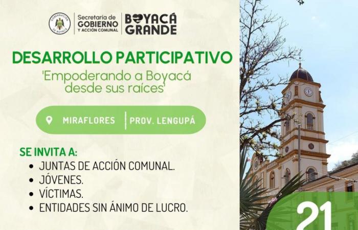 Il governo di Boyacá Grande arriva con la formazione dei leader comunitari di 11 province
