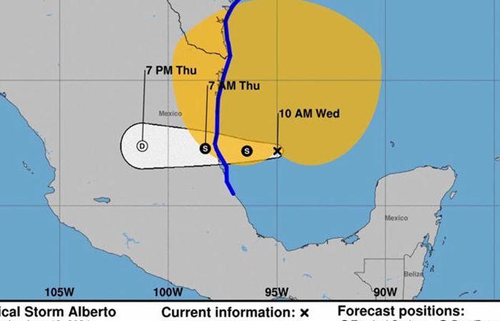 La tempesta Alberto rimane sul Golfo del Messico occidentale