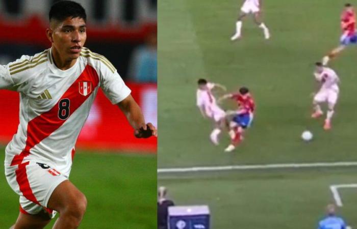 Piero Quispe si scontra con un giocatore cileno, cade e diventa virale sui social: “È volato via” | Perù vs. chili