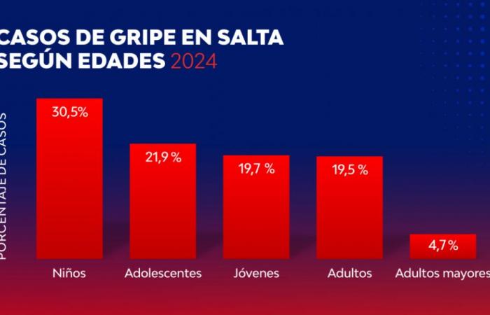 Più della metà dei casi di influenza a Salta riguardano bambini e adolescenti