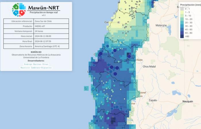 La nuova piattaforma Mawün-NRT consente di monitorare la pioggia in Cile quasi in tempo reale