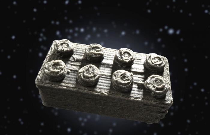 Mattoncini LEGO costruiti con polvere di meteorite, test per una base lunare