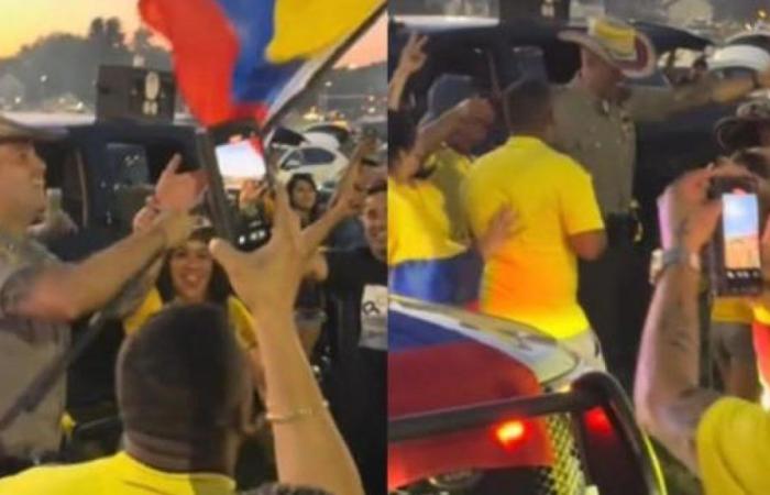 I poliziotti hanno ballato con i tifosi colombiani e