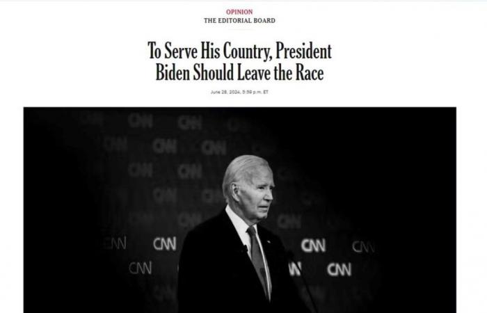 Un editoriale del New York Times ha invitato Joe Biden a dimettersi dalla sua candidatura per “servire il Paese”