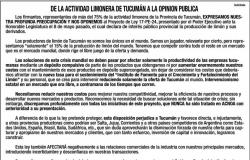 dell’attività limonaia di Tucumán all’opinione pubblica