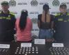 Due donne sono state arrestate in Armenia Mantequilla, Antioquia, mentre trasportavano una borsa piena di droga